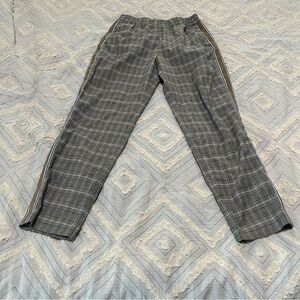 Zara Basic‎ Plaid Side Stripe Pants (Size M)